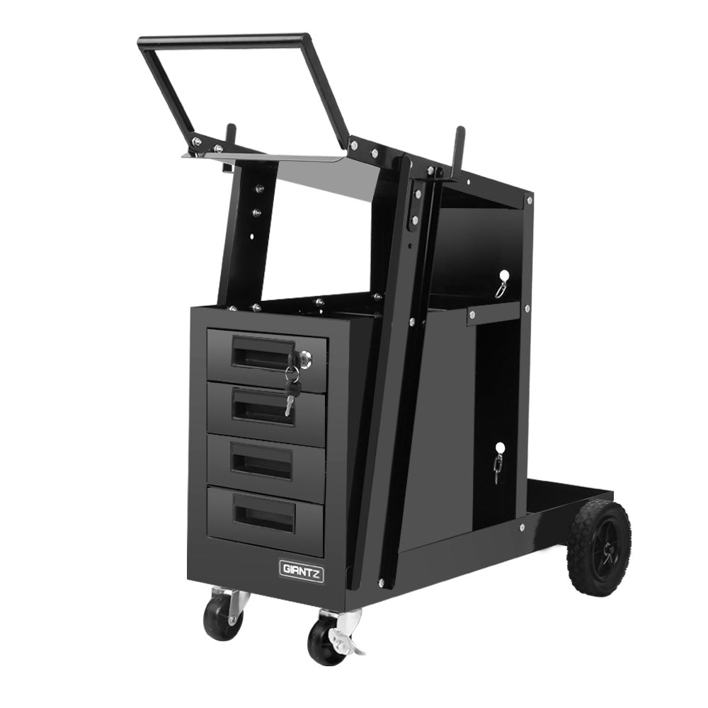 Giantz 4 Drawer Welding Trolley - Black Giantz