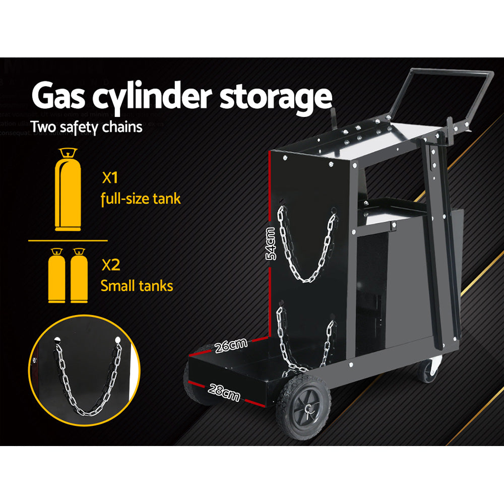 Giantz 4 Drawer Welding Trolley - Black Giantz