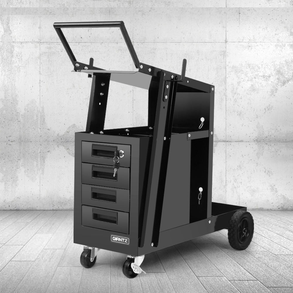 Giantz 4 Drawer Welding Trolley - Black Giantz