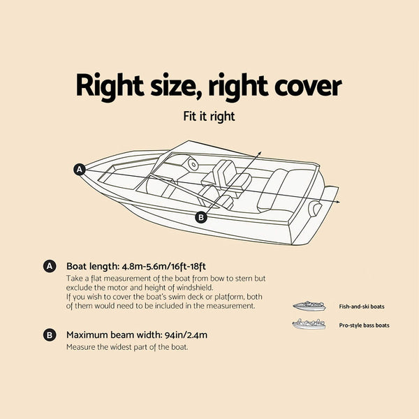 16 - 18.5 foot Waterproof Boat Cover - Grey freeshipping - Awezingly