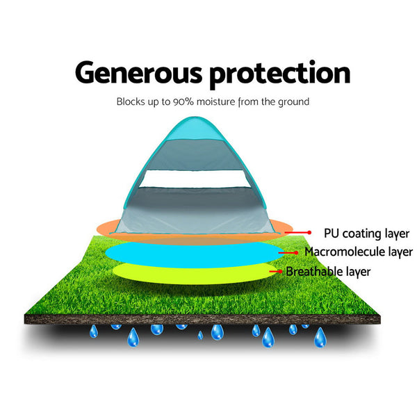 Weisshorn Pop Up Beach Tent Camping Hiking 3 Person Sun Shade Fishing Shelter Weisshorn