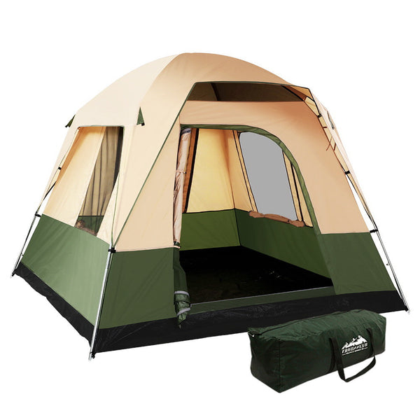 Weisshorn Family Camping Tent 4 Person Hiking Beach Tents Green Weisshorn