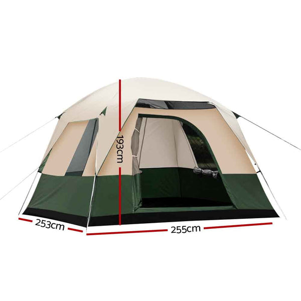 Weisshorn Family Camping Tent 4 Person Hiking Beach Tents Green Weisshorn