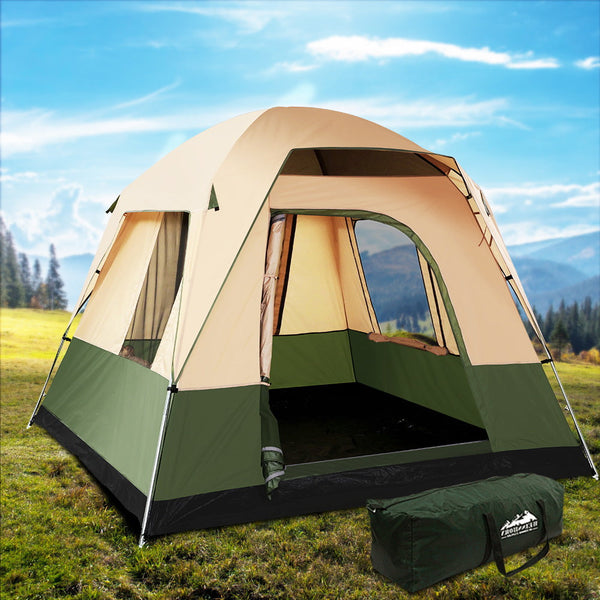 Weisshorn Family Camping Tent 4 Person Hiking Beach Tents Green Weisshorn