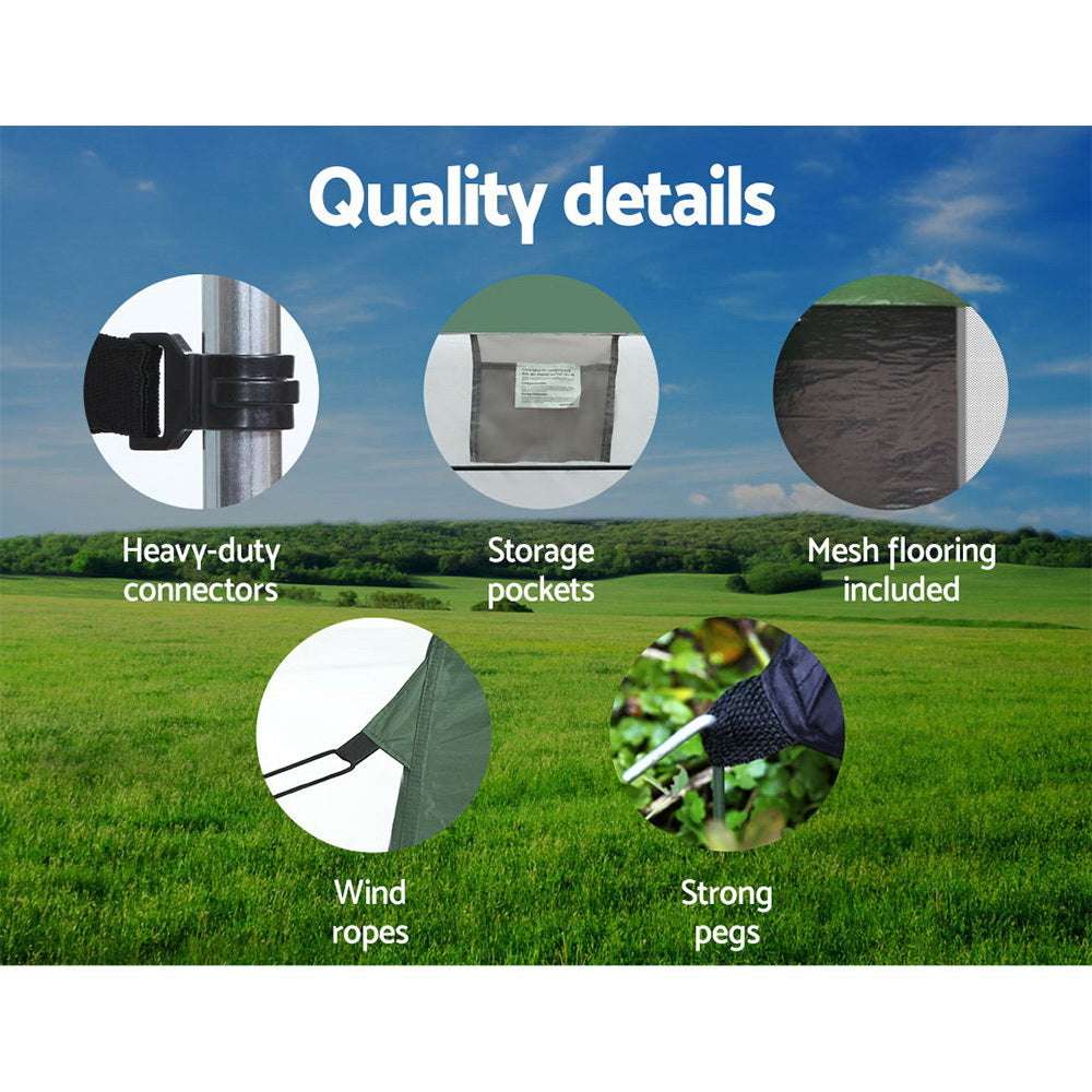 Weisshorn Double Camping Shower Toilet Tent Outdoor Portable Change Room Green freeshipping - Awezingly
