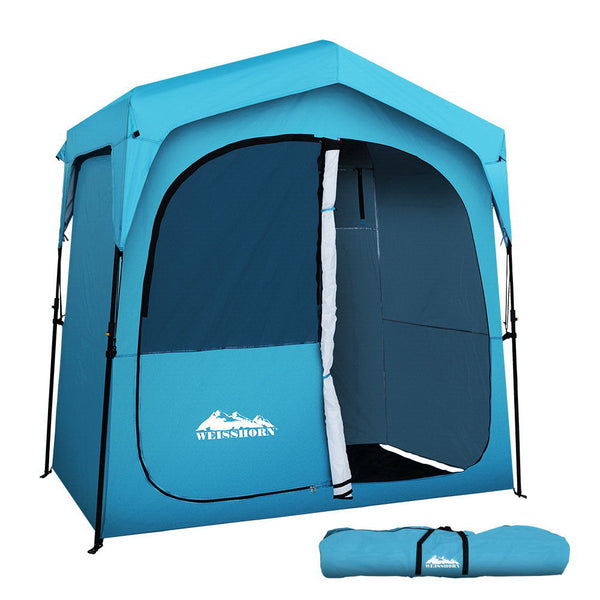 Weisshorn Pop Up Camping Shower Tent Portable Toilet Outdoor Change Room Blue Weisshorn