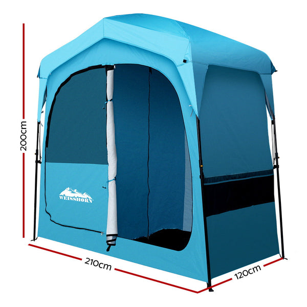 Weisshorn Pop Up Camping Shower Tent Portable Toilet Outdoor Change Room Blue Weisshorn