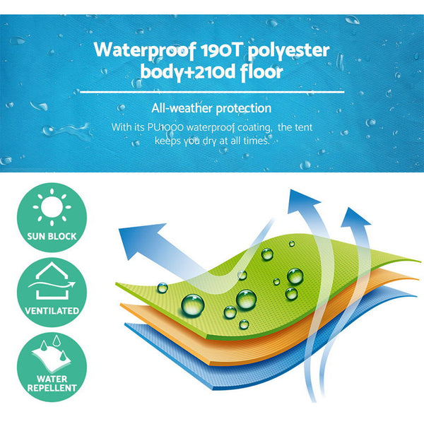 Weisshorn Pop Up Camping Shower Tent Portable Toilet Outdoor Change Room Blue Weisshorn