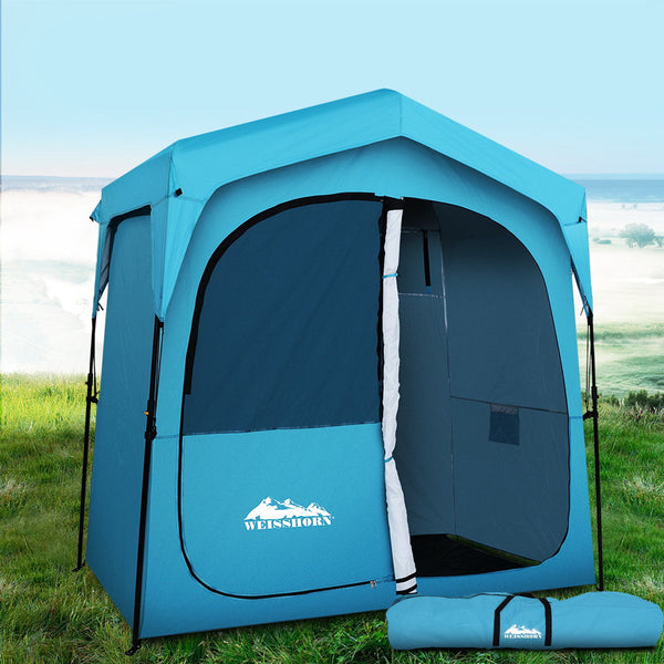 Weisshorn Pop Up Camping Shower Tent Portable Toilet Outdoor Change Room Blue Weisshorn