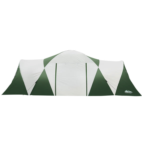 Weisshorn Family Camping Tent 12 Person Hiking Beach Tents (3 Rooms) Green Weisshorn