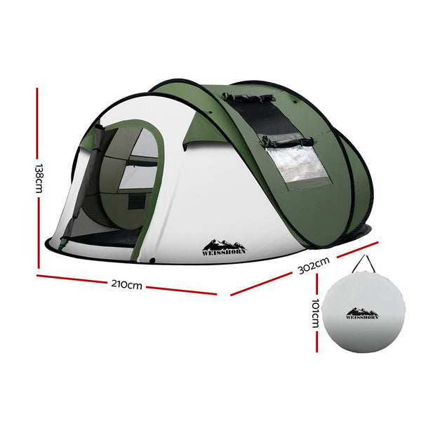 Weisshorn Instant Up Camping Tent 4-5 Person Pop up Tents Family Hiking Beach Dome freeshipping - Awezingly