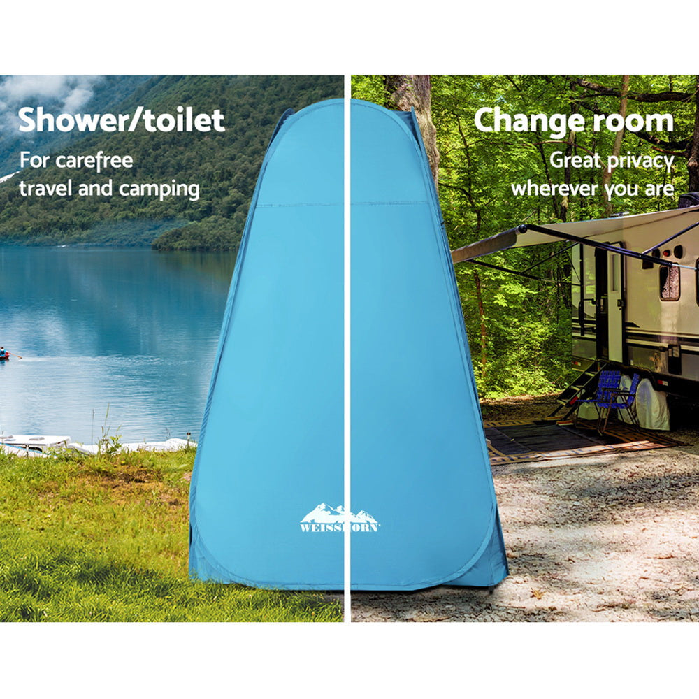 Weisshorn Pop-up Shower Tent Camping Outdoor Toilet Privacy Change Room Blue Weisshorn