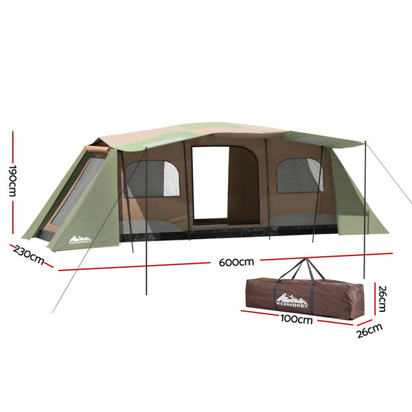 Weisshorn Camping Tent 10 Person Instant Up Tents Outdoor Family Hiking 3 Rooms Weisshorn