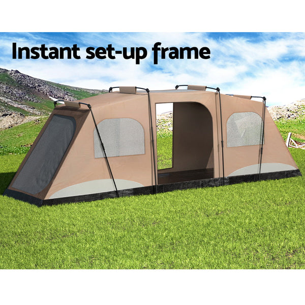 Weisshorn Camping Tent 10 Person Instant Up Tents Outdoor Family Hiking 3 Rooms Weisshorn