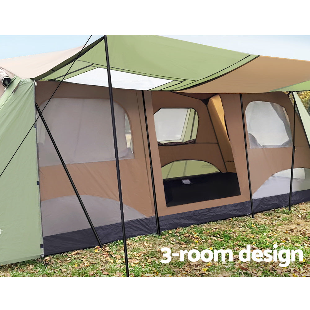 Weisshorn Camping Tent 10 Person Instant Up Tents Outdoor Family Hiking 3 Rooms Weisshorn