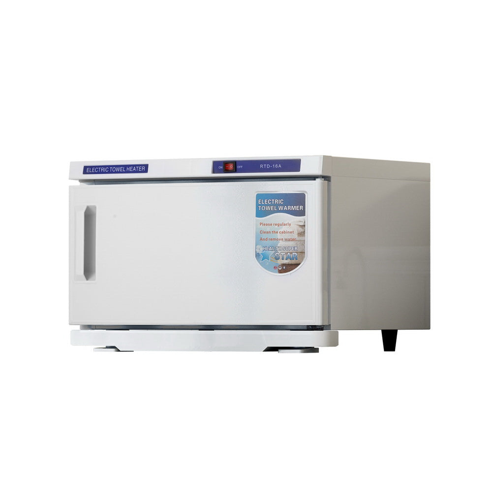 Devanti 16L Towel Warmer UV Sterilizer Heater Cabinet Beauty SPA Salon White Devanti