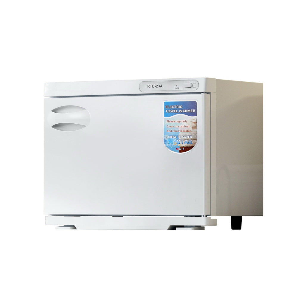 Devanti 23L Towel Warmer UV Sterilizer Heater Cabinet Beauty SPA Salon White Devanti