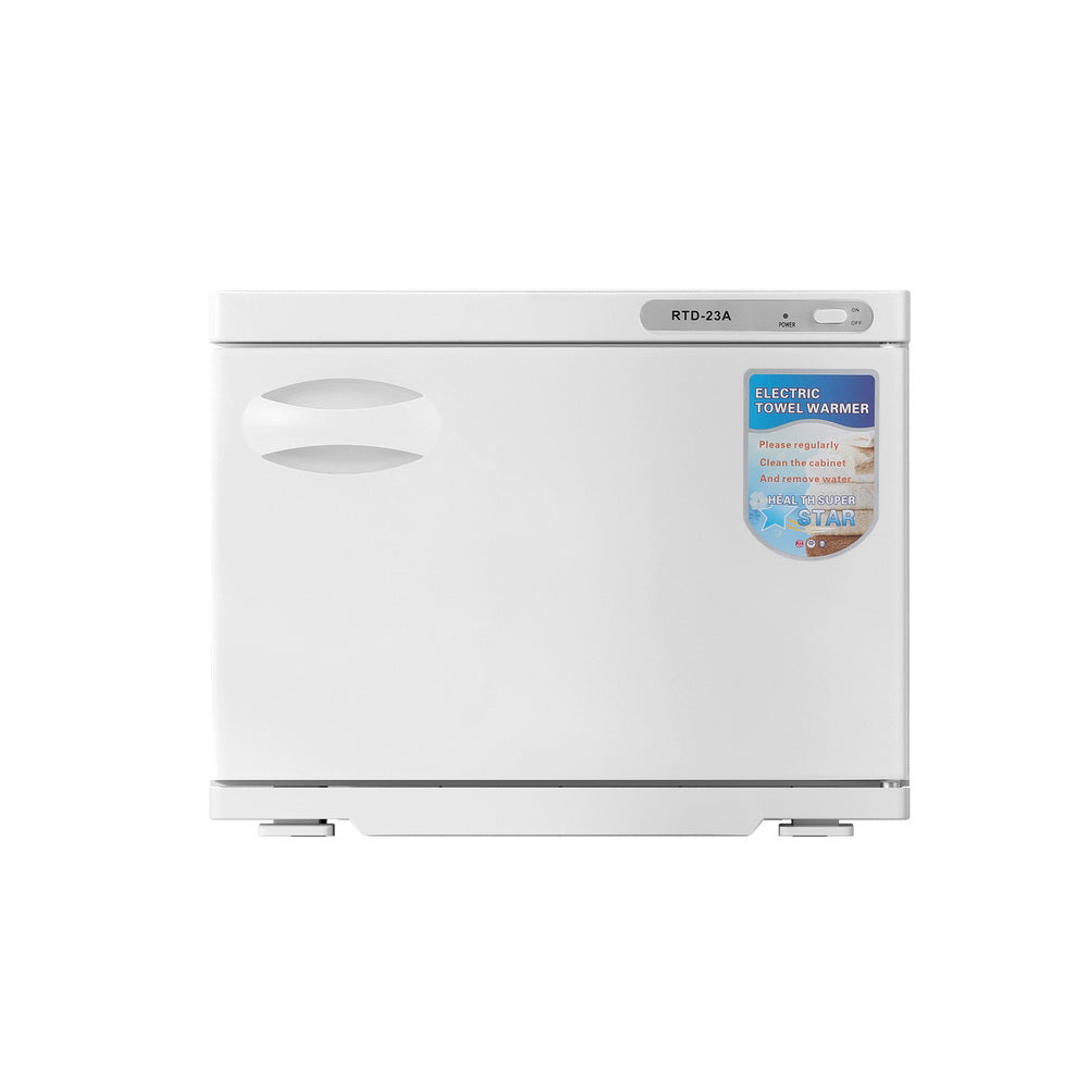 Devanti 23L Towel Warmer UV Sterilizer Heater Cabinet Beauty SPA Salon White Devanti