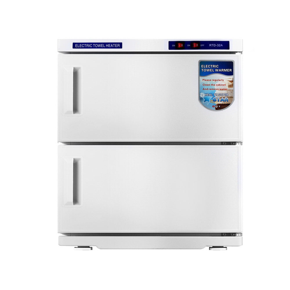 Devanti 32L Towel Warmer UV Sterilizer Heater Cabinet Beauty SPA Salon White Devanti
