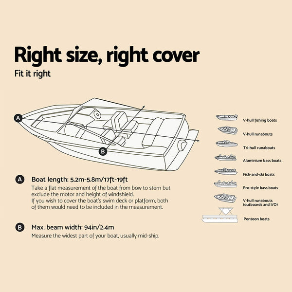 Seamanship 17 - 19ft Waterproof Boat Cover freeshipping - Awezingly