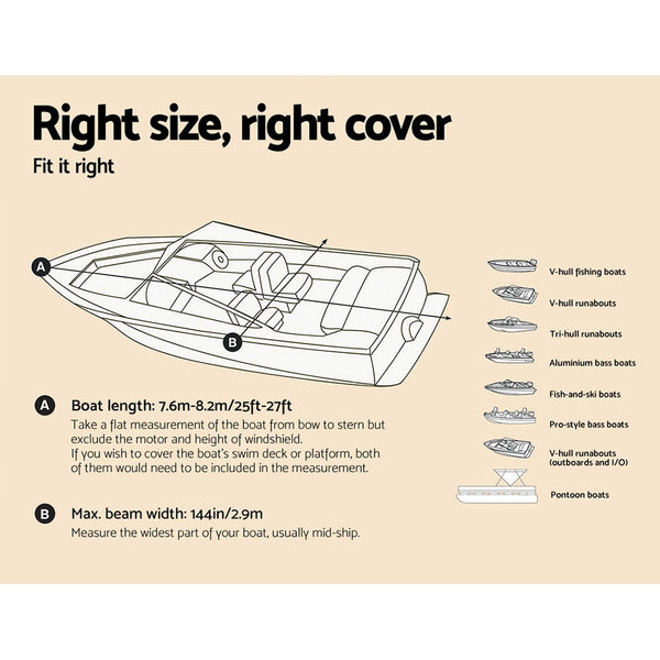 Seamanship 25 - 27ft Waterproof Boat Cover freeshipping - Awezingly