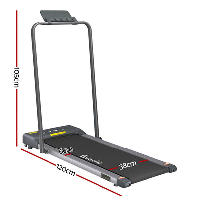 Everfit Treadmill Electric Walking Pad Home Gym Office Fitness 380mm Grey