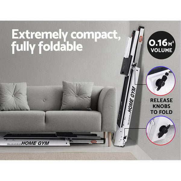 Everfit Electric Treadmill Home Gym Exercise Running Machine Fitness Equipment Compact Fully Foldable 420mm Belt White Everfit