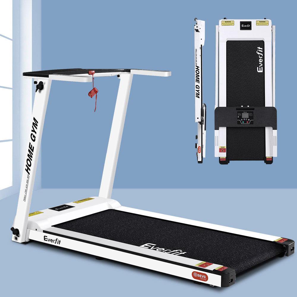 Everfit Electric Treadmill Home Gym Exercise Running Machine Fitness Equipment Compact Fully Foldable 420mm Belt White Everfit
