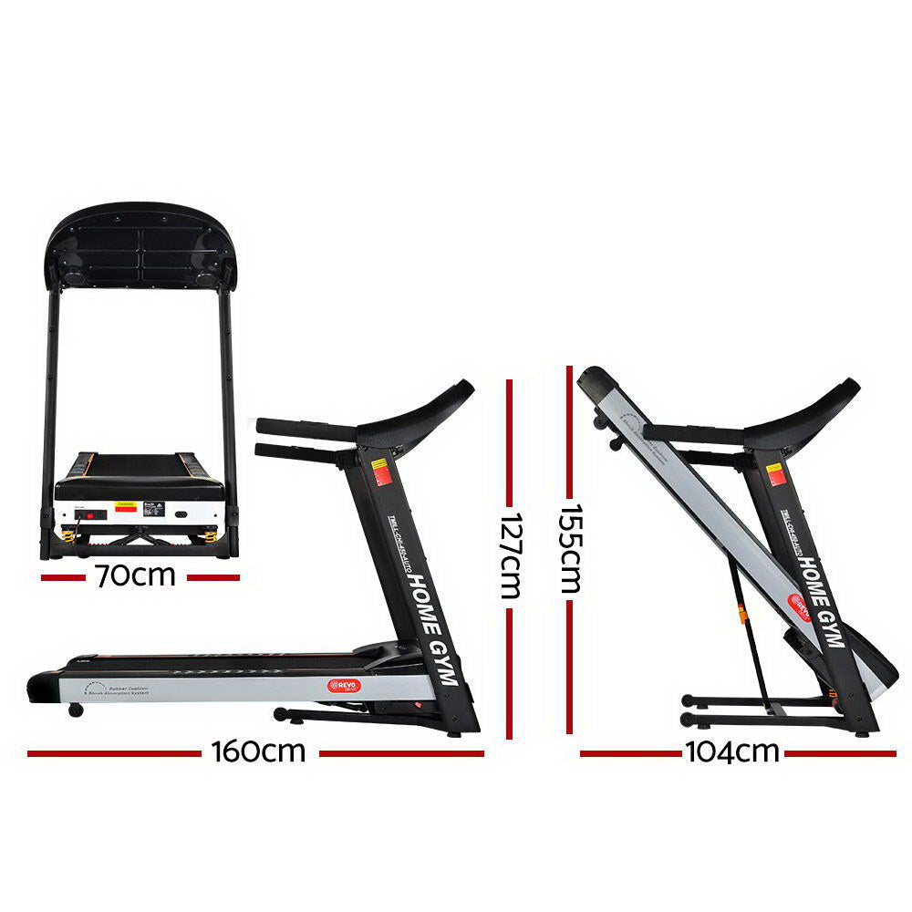 Everfit Electric Treadmill 45cm Incline Running Home Gym Fitness Machine Black Everfit