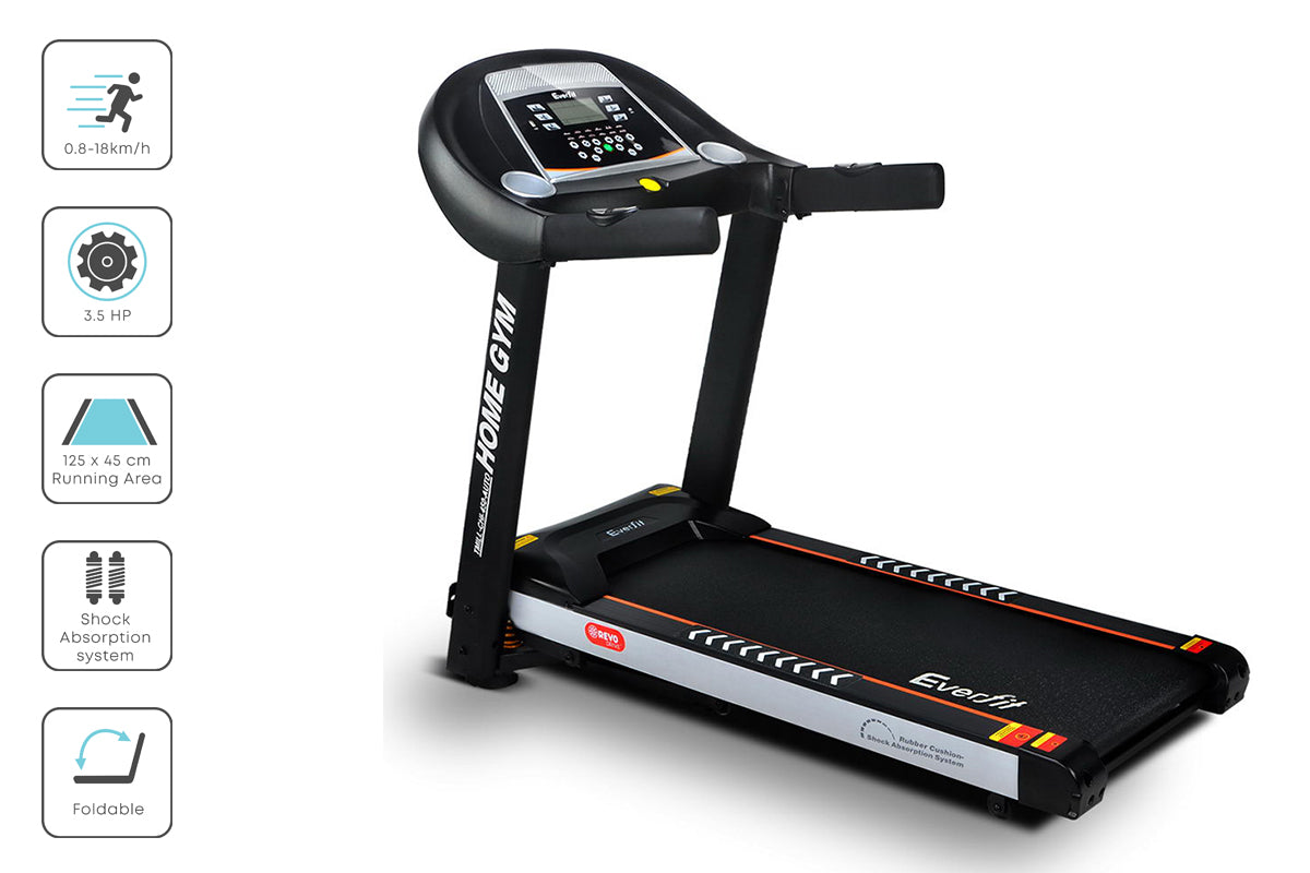 Everfit Electric Treadmill 45cm Incline Running Home Gym Fitness Machine Black Everfit