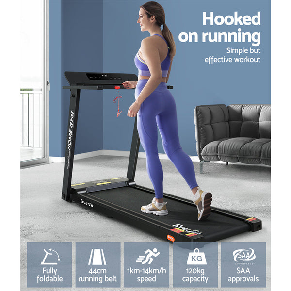 Everfit Treadmill Electric Fully Foldable Home Gym Exercise Fitness Black Everfit
