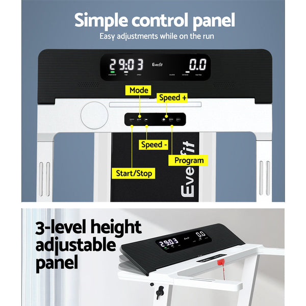 Everfit Treadmill Electric Fully Foldable Home Gym Exercise Fitness White Everfit