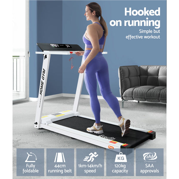 Everfit Treadmill Electric Fully Foldable Home Gym Exercise Fitness White Everfit