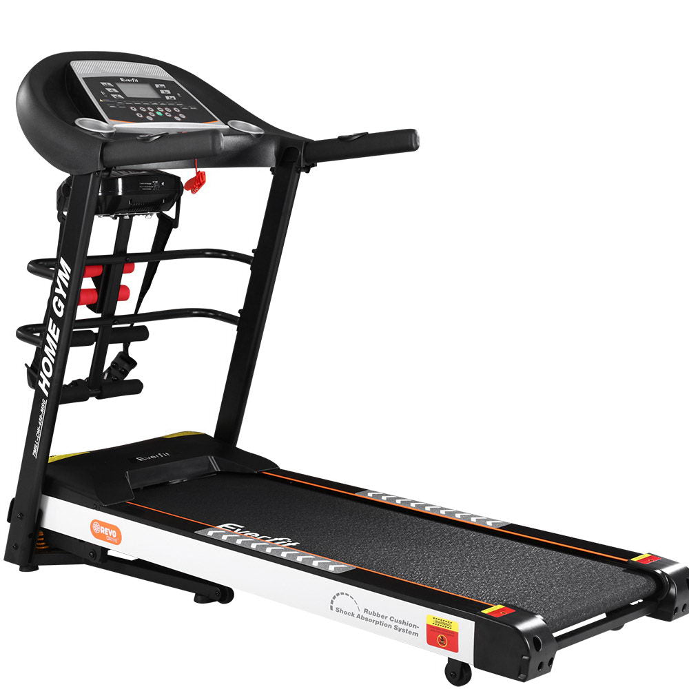 Everfit Electric Treadmill 450mm 18kmh 3.5HP Auto Incline Home Gym Run Exercise Machine Fitness Dumbbell Massager Sit Up Bar Everfit