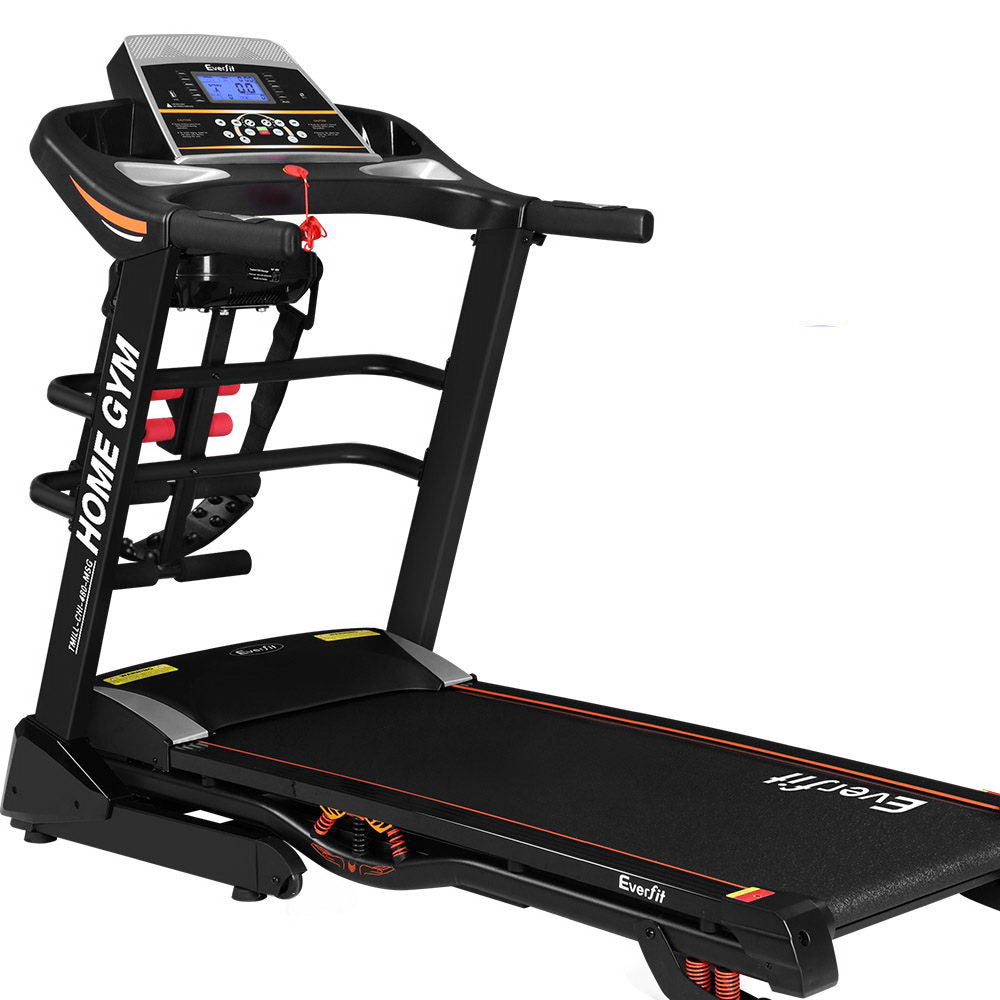 Everfit Electric Treadmill 480mm 18kmh 3.5HP Auto Incline Home Gym Run Exercise Machine Fitness Dumbbell Massager Sit Up Bar Everfit