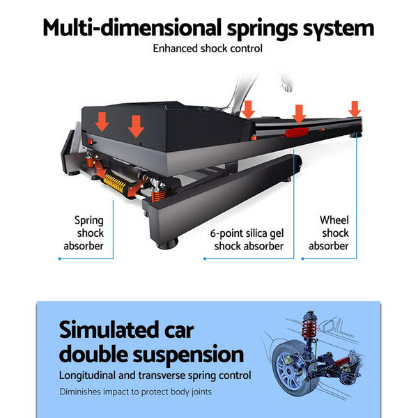 Everfit Electric Treadmill 48cm Incline Running Home Gym Fitness Machine Black Everfit