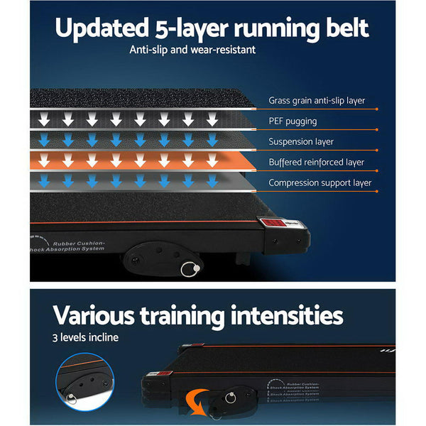 Everfit Electric Treadmill Incline Home Gym Exercise Machine Fitness 400mm Everfit