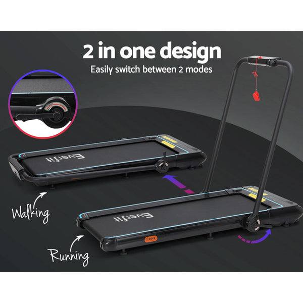 Everfit Treadmill Electric Walking Pad Home Office Gym Fitness Remote Control Everfit
