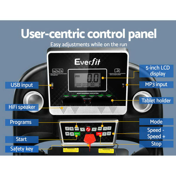 Everfit Electric Treadmill 420mm 18kmh Home Gym Exercise Machine Fitness Equipment Physical Everfit