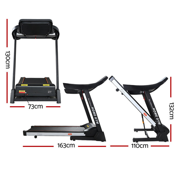 Everfit Electric Treadmill 45cm Incline Running Home Gym Fitness Machine Black Everfit
