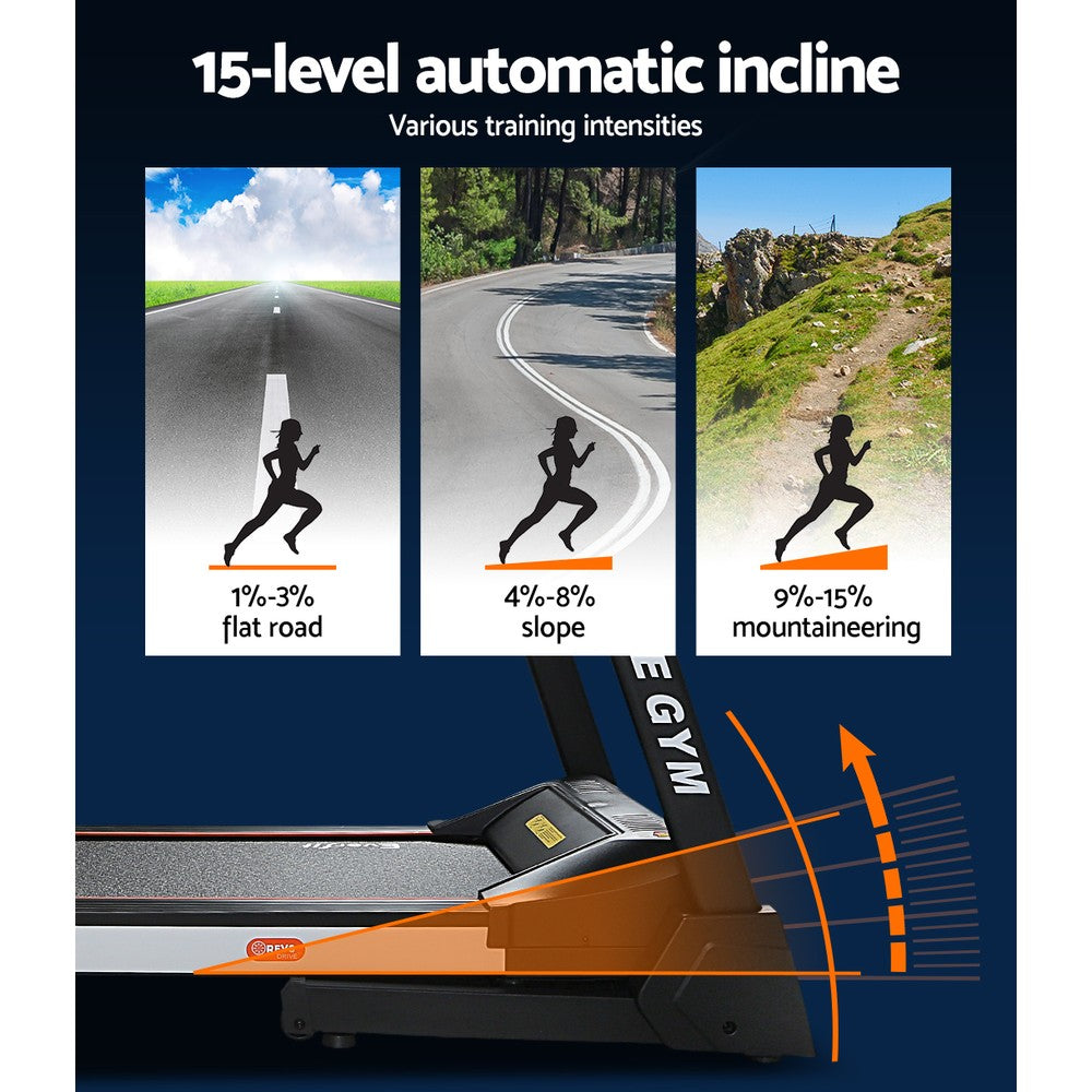 Everfit Electric Treadmill 45cm Incline Running Home Gym Fitness Machine Black Everfit