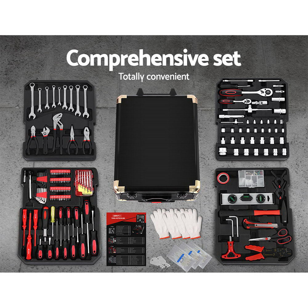 816pcs Tool Kit Trolley Case Mechanics Box Toolbox Portable DIY Set BK Giantz