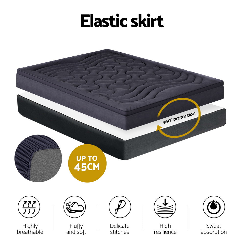 Giselle Bedding Mattress Topper Pillowtop 3-Zone Mat Pad Double Giselle Bedding
