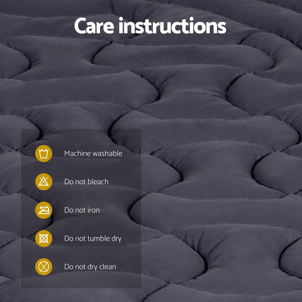 Giselle Bedding Mattress Topper Pillowtop 3-Zone Mat Pad Single Giselle Bedding