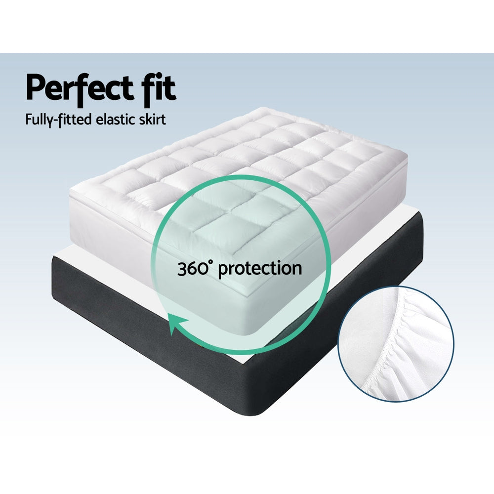 Giselle Single Mattress Topper Bamboo Fibre Pillowtop Protector freeshipping - Awezingly