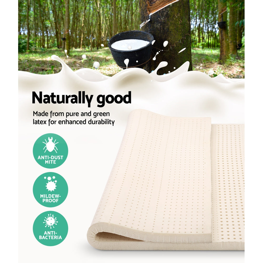 Giselle Bedding Pure Natural Latex Mattress Topper 7 Zone 5cm Queen freeshipping - Awezingly