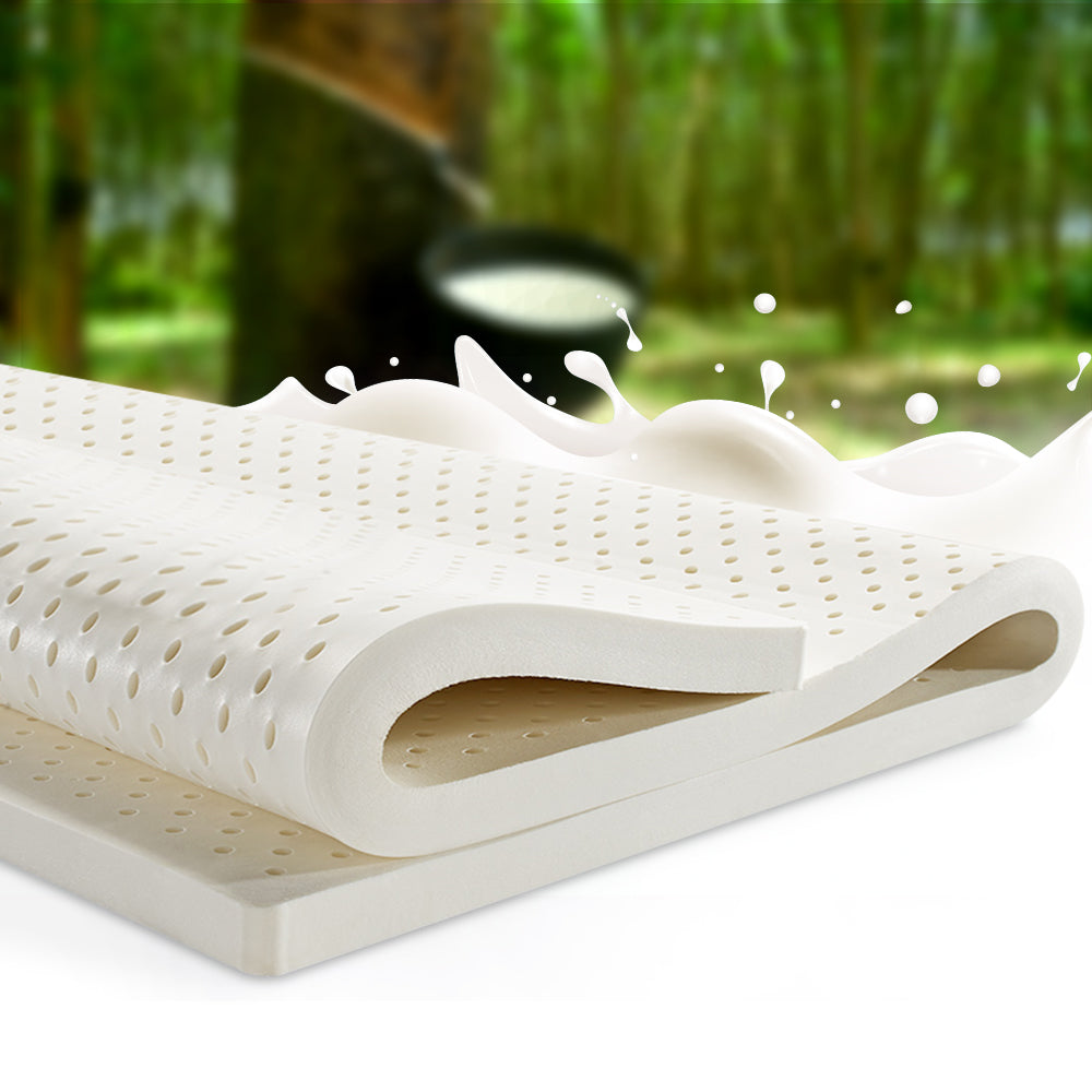 Giselle Bedding Pure Natural Latex Mattress Topper 7 Zone 5cm Queen freeshipping - Awezingly