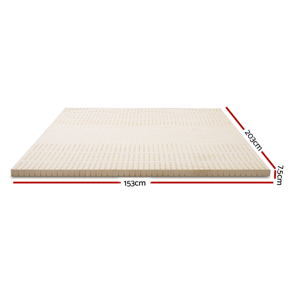 Giselle Bedding 7 Zone Latex Mattress Topper Underlay 7.5cm Queen Mat Pad Cover Giselle Bedding