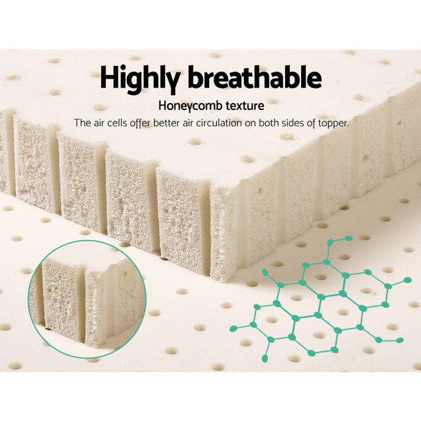 Giselle Bedding 7 Zone Latex Mattress Topper Underlay 7.5cm Queen Mat Pad Cover Giselle Bedding