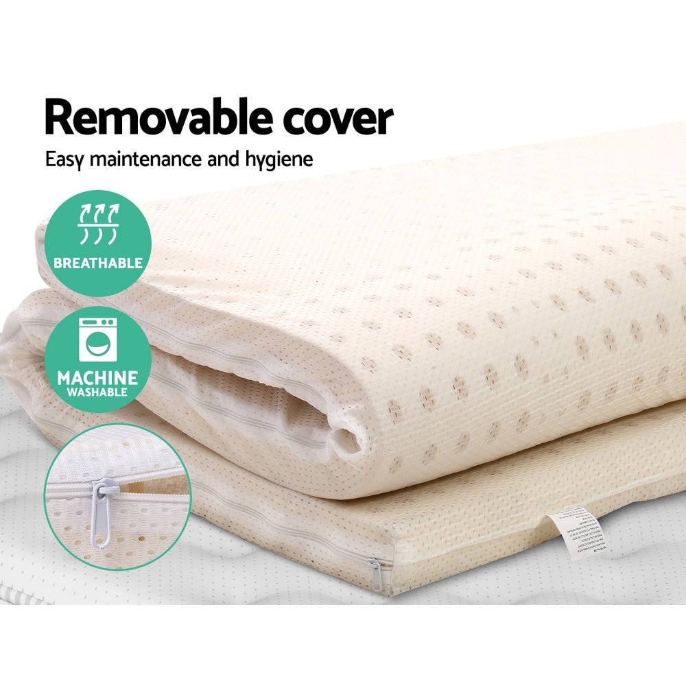 Giselle Bedding 7 Zone Latex Mattress Topper Underlay 7.5cm Queen Mat Pad Cover Giselle Bedding